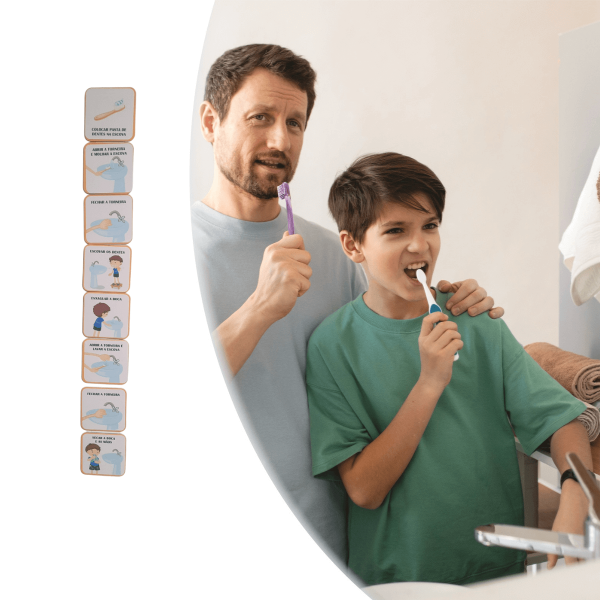 Pictograma Escovar os Dentes em Imãs