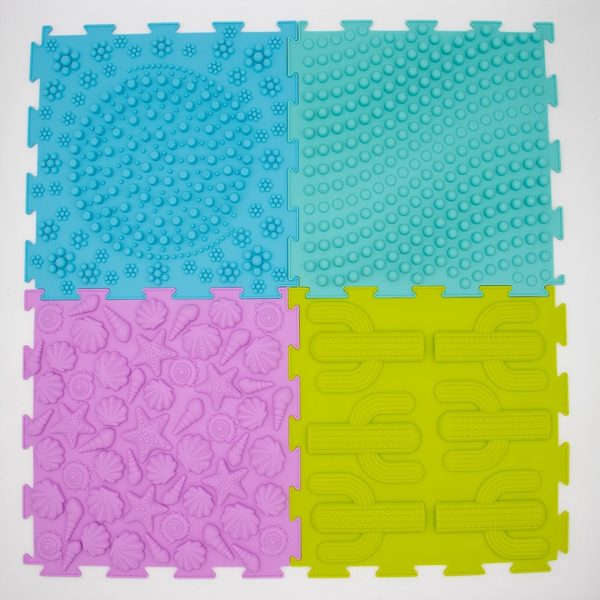 Tapete Sensorial Infantil com Texturas Autismo - Kit 4 Peças