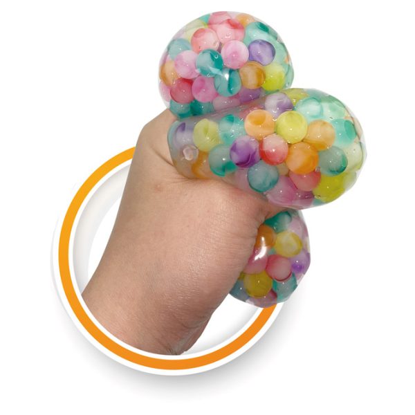 Bolinha De Borracha De Apertar Com Micangas Dentro