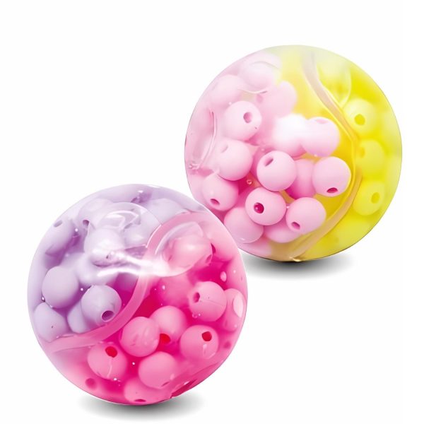 Bolinha de Borracha de Apertar 2 Cores com Miçanguinhas