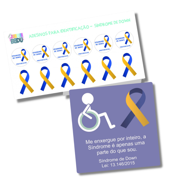 KIT Identificação e Adesivo para Vaga Especial Síndrome de Down