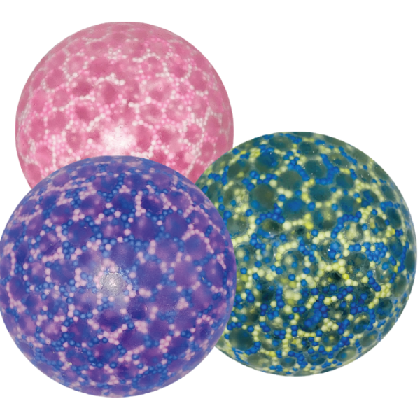 Bola 10cm com Mini Bolinhas de Borracha de Apertar Squish