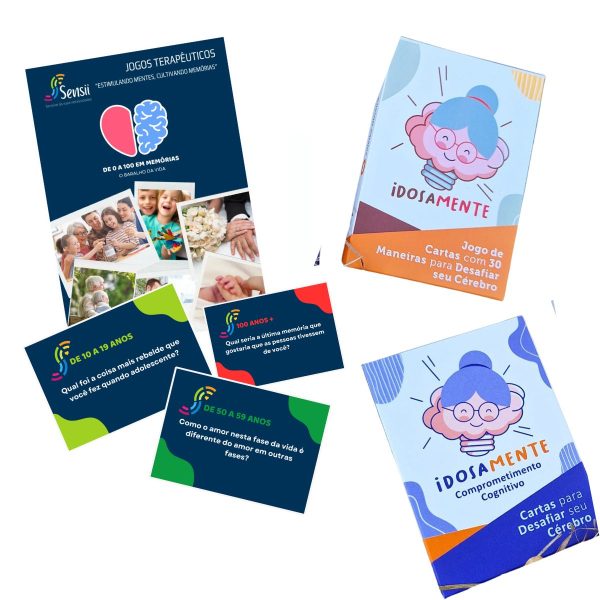 KIT Intermediário com 3 Jogos para Idosos, Adultos, Alzheimer e outras demências