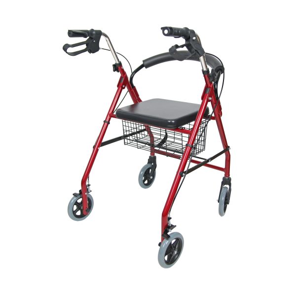 Andador em Alumínio Dobrável com Rodas e Assento Longevitech® – Mobilidade com Segurança e Descanso