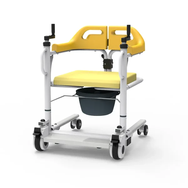 Cadeira de Banho e Transferência Multifuncional com Rodas e Ajuste de Altura 4 em 1 – Para Idosos e Acamados